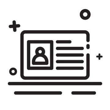 Vector icon. Identity card icon, ID card icon. Stock Illustration