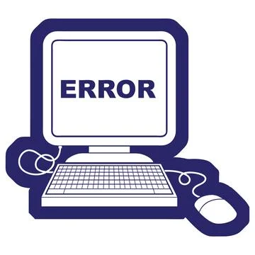 Vector icon illustration of a computer error in bright neon color Stock Illustration