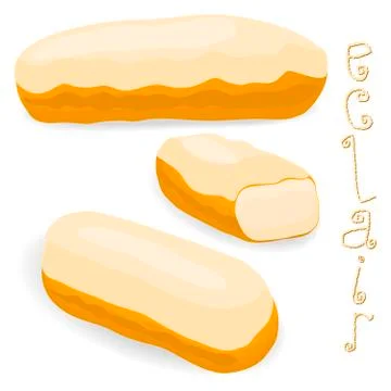 Vector icon illustration logo for cake French eclair. イラスト素材