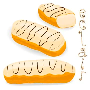 Vector icon illustration logo for cake French eclair. イラスト素材