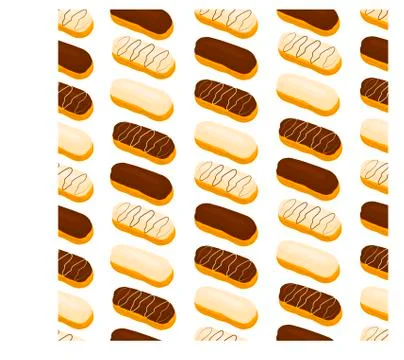 Vector icon illustration logo for cake French eclair. Illustrazione stock