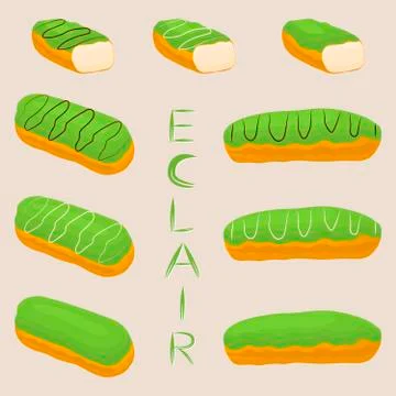 Vector icon illustration logo for cake French eclair. イラスト素材