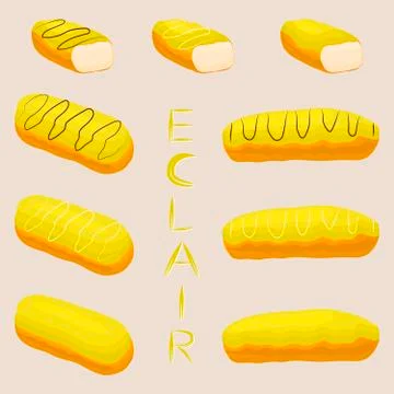 Vector icon illustration logo for cake French eclair. イラスト素材