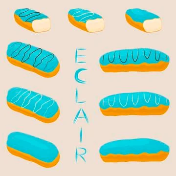 Vector icon illustration logo for cake French eclair. イラスト素材