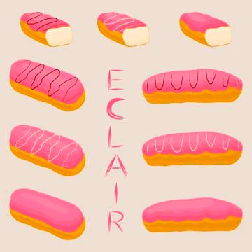 Vector icon illustration logo for cake French eclair. イラスト素材