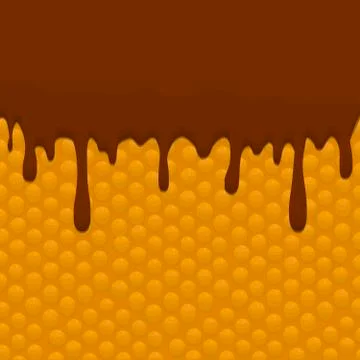 Vector icon illustration logo for falling drip chocolate on sweet waffles. Stock Illustration