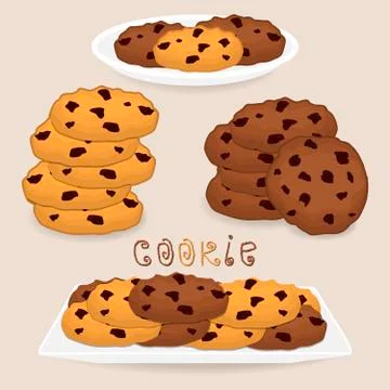 Vector icon illustration logo for pile homemade cookies 스톡 일러스트