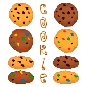 Vector icon illustration logo for pile homemade cookies 스톡 일러스트