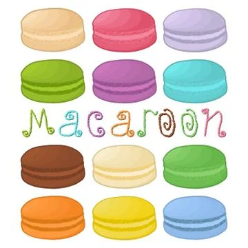 Vector icon illustration logo for pile colorful macaroons Illustrazione stock