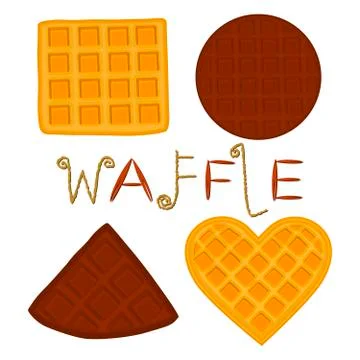 Vector icon illustration logo for set various sweet waffles. 스톡 일러스트