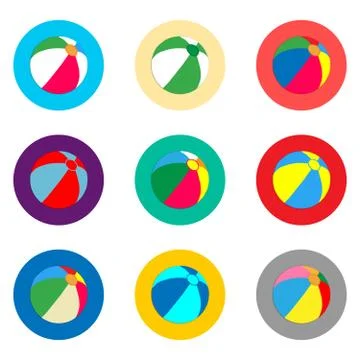 Vector icon illustration logo for set symbols beach ball for playing on the s イラスト素材