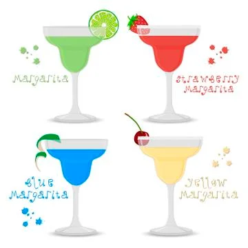 Vector icon illustration logo for set alcohol cocktails margarita Illustrazione stock