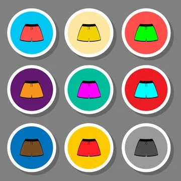 Vector icon illustration logo for set symbols beach shorts Stock Illustration