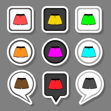 Vector icon illustration logo for set symbols beach shorts Stock Illustration
