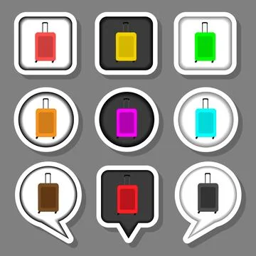Vector icon illustration logo for set symbols suitcase with luggage for trave Stock Illustration