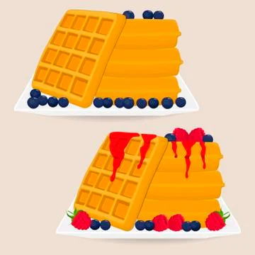 Vector icon illustration logo for various sweet waffles. Stock Illustration