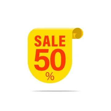 Vector icon illustration, paper scroll sale promotion tag poster. Stock Illustration