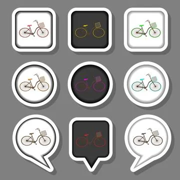 Vector icon illustration for set symbols retro bicycle with basket イラスト素材
