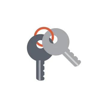 Vector icon illustration with two keys in material design style Stock Illustration