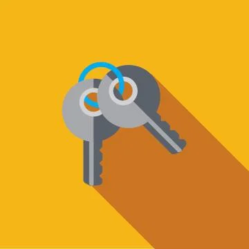 Vector icon illustration with two keys in flat design style Stock Illustration