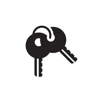 Vector icon illustration with two keys in black color Stock Illustration