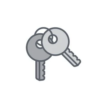 Vector icon illustration with two keys in outline style Stock Illustration