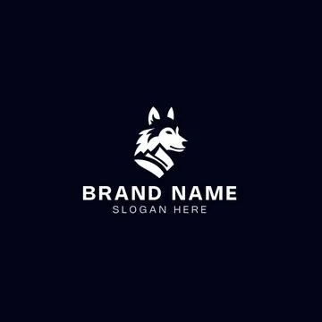 A vector icon illustration of a wolf head logo design template, perfect for.. Stock Illustration