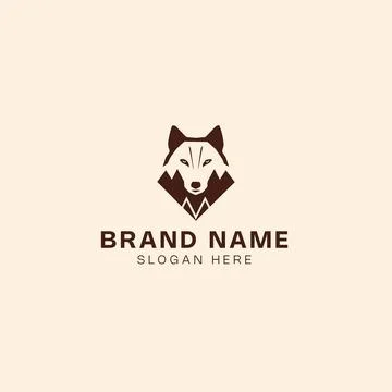 A vector icon illustration of a wolf head logo design template, perfect for.. Stock Illustration