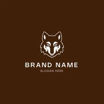 A vector icon illustration of a wolf head logo design template, perfect for.. Stock Illustration