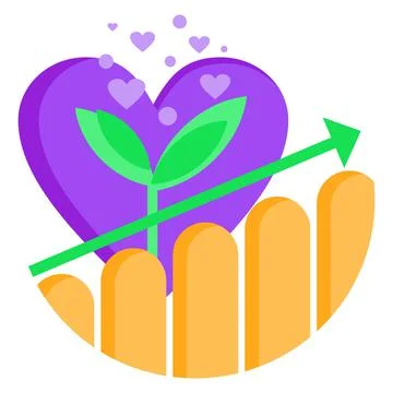 Vector icon of the increase customer loyalty Stock Illustration