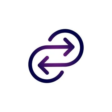 Vector icon of infinite sign made out of two arrows. Syncing or recycling logo Stock Illustration