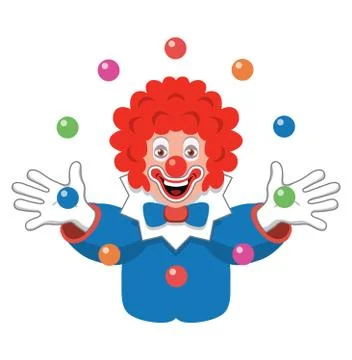 Vector icon of juggling clown Stock Illustration
