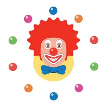 Vector icon of juggling clown Stock Illustration