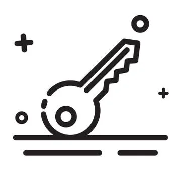 Vector icon. Key, security icon. Modern outline icon for any purposes Stock Illustration