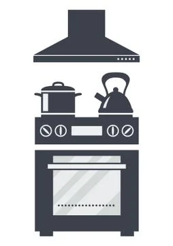 Vector icon of kitchen electric oven Stock Illustration