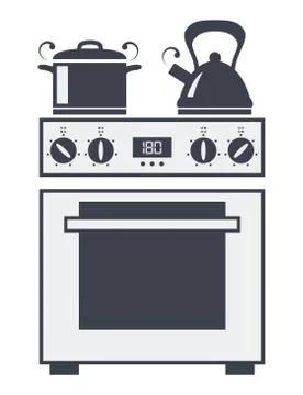 Vector icon of kitchen electric oven Stock Illustration