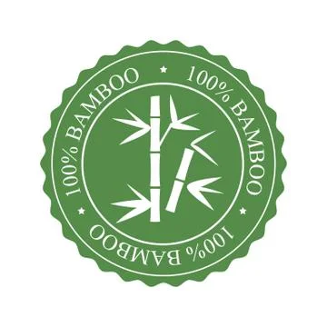 Vector icon, label or emblem with bamboo plant silhouette Stock Illustration