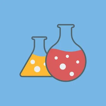 Vector icon of laboratory flasks Stock Illustration