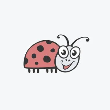 Vector icon ladybird. Flat illustration for your design Stock Illustration