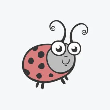Vector icon ladybird. Flat illustration for your design Stock Illustration