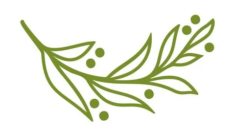 Vector icon of laurel wreath. Retro emblem of green laurel wreath. Иллюстрация