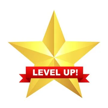 Vector icon of level up star. bonus, award, trophy. Vector illustration Stock Illustration