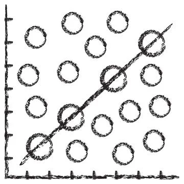 Vector icon of linear regression graph with a straight trend line Stock Illustration