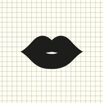 Vector icon of the lips Stock Illustration