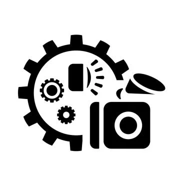 Vector icon, logo, illustration with car parts. Auto parts. Car service. Auto pa Stock Illustration