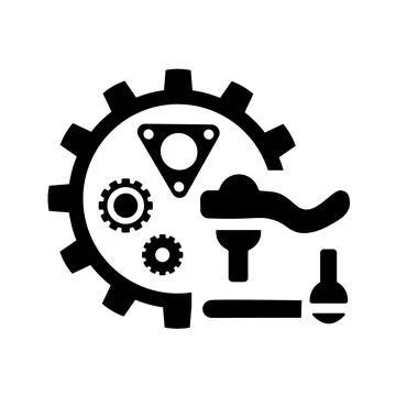 Vector icon, logo, illustration with car parts. Auto parts. Car service. Auto pa Stock Illustration