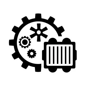 Vector icon, logo, illustration with car parts. Auto parts. Car service. Auto pa Stock Illustration