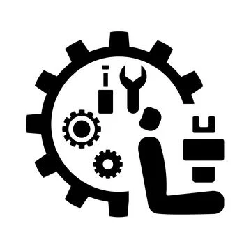 Vector icon, logo, illustration with car parts. Auto parts. Car service. Auto pa Stock Illustration