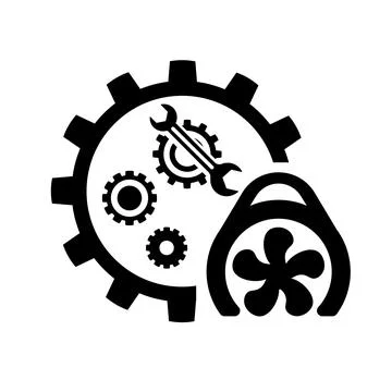 Vector icon, logo, illustration with car parts. Auto parts. Car service. Auto pa Stock Illustration