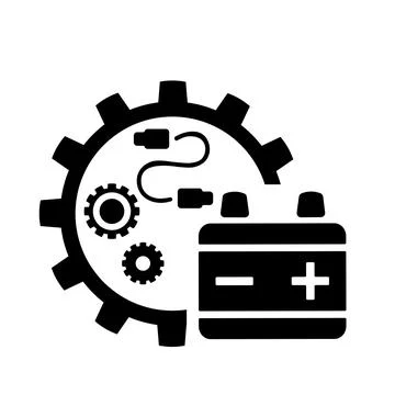 Vector icon, logo, illustration with car parts. Auto parts. Car service. Auto pa Stock Illustration